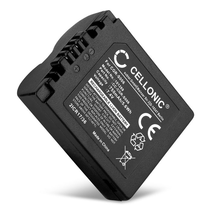 CGR-S006E Battery for Leica VLUX 1 Panasonic Lumix DMC-FZ50 DMC-FZ18 FZ38 DMC-FZ28 DMC-FZ8 DMC-FZ30 DMC-FZ38 DMC-FZ7 750mAh Compact Camera Battery Replacement