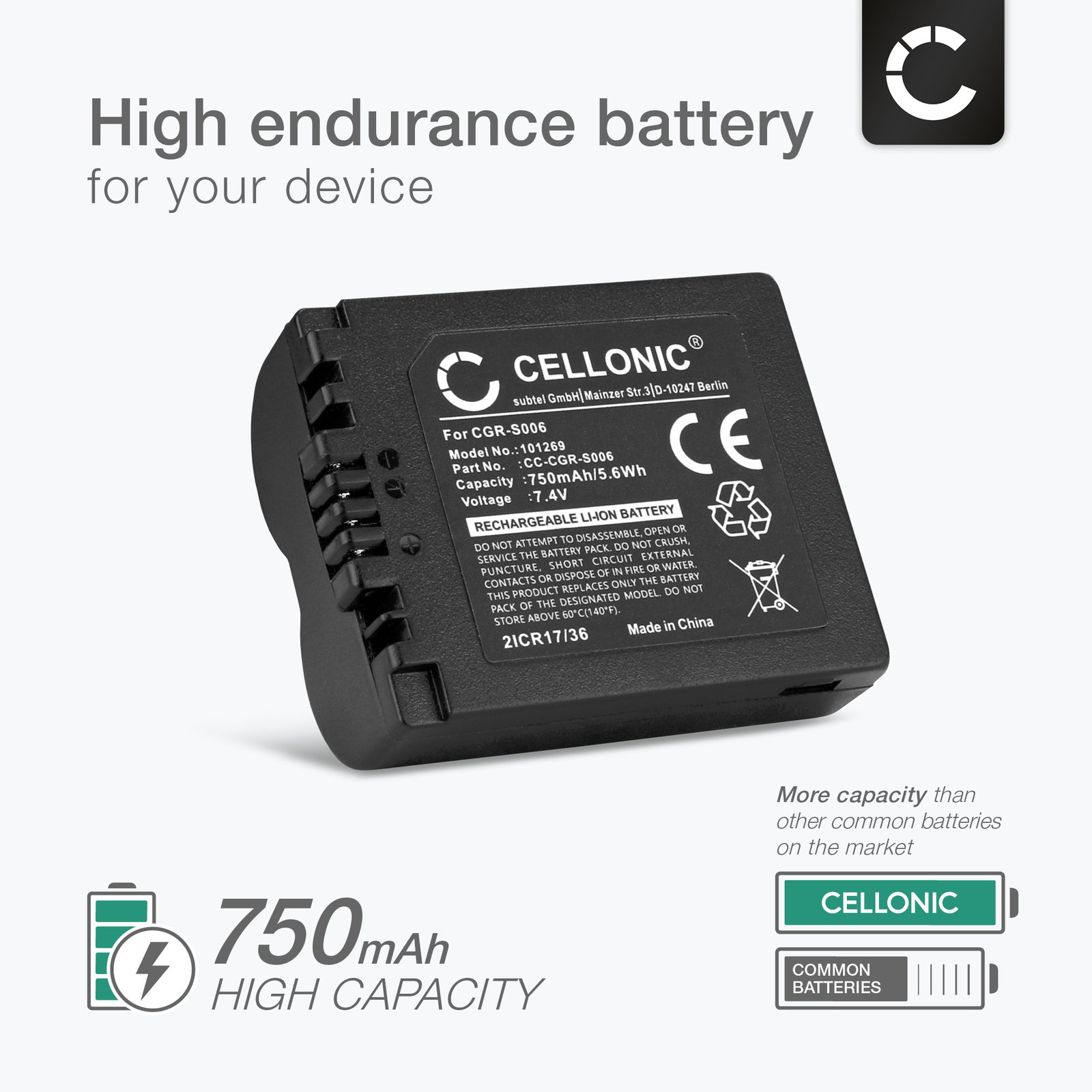 Batteria Originale Panasonic CGR-D08 800mAh Li-Ion Per Videocamera - NUOVA Fabbricata In Giappone