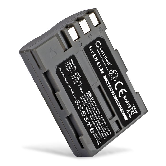 EN-EL3e Battery for Nikon D50 D70s D80 D90 D200 D300 D300S 1600mAh Camera Battery Replacement
