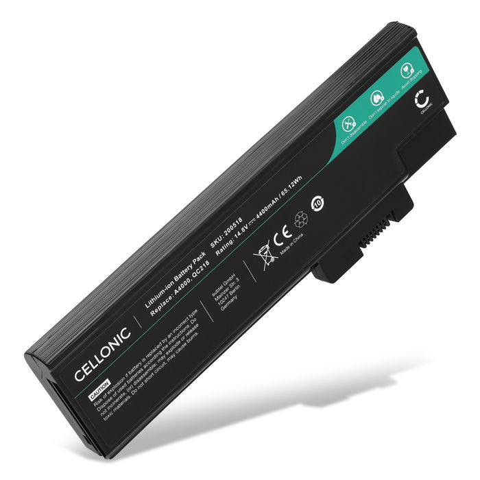 Battery for Acer Aspire 3000, 1690, 1640, 5000, TravelMate 2300, 4000, 4060, 4500, Extensa 3000, 3500 14.8V 4400mAh from CELLONIC