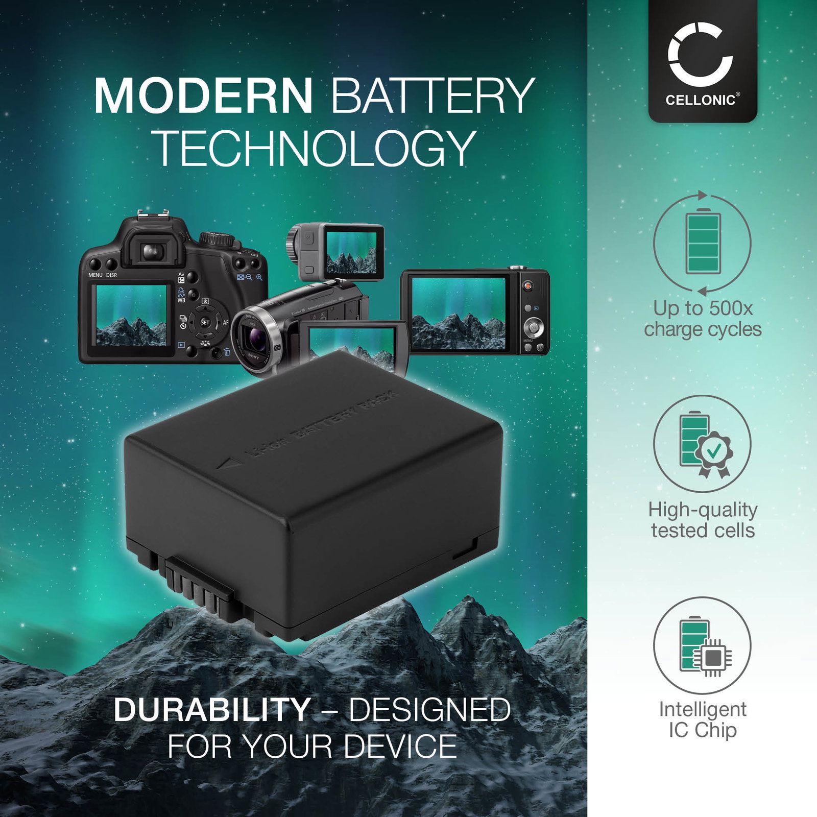1250mAh Panasonic Camera Battery DMW-BLB13,-BLB13E,-BLB13GK,-BLB13PP