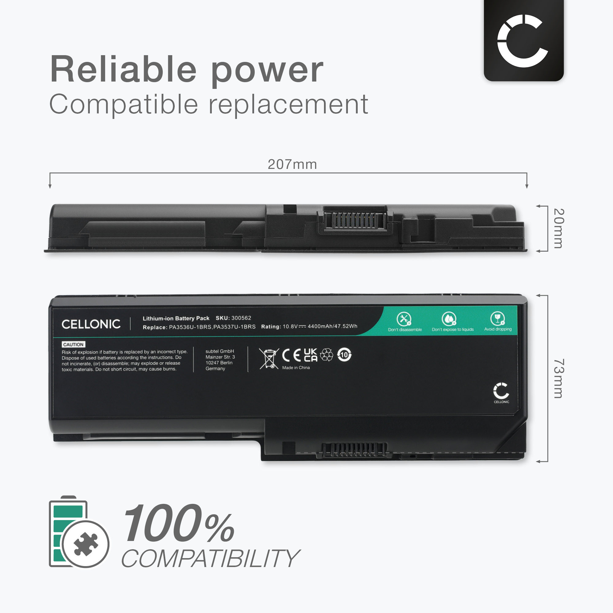 AKKU 6600mAh für Toshiba PA3536U-1BRS PA3537U-1BAS PA3537U-1BRS