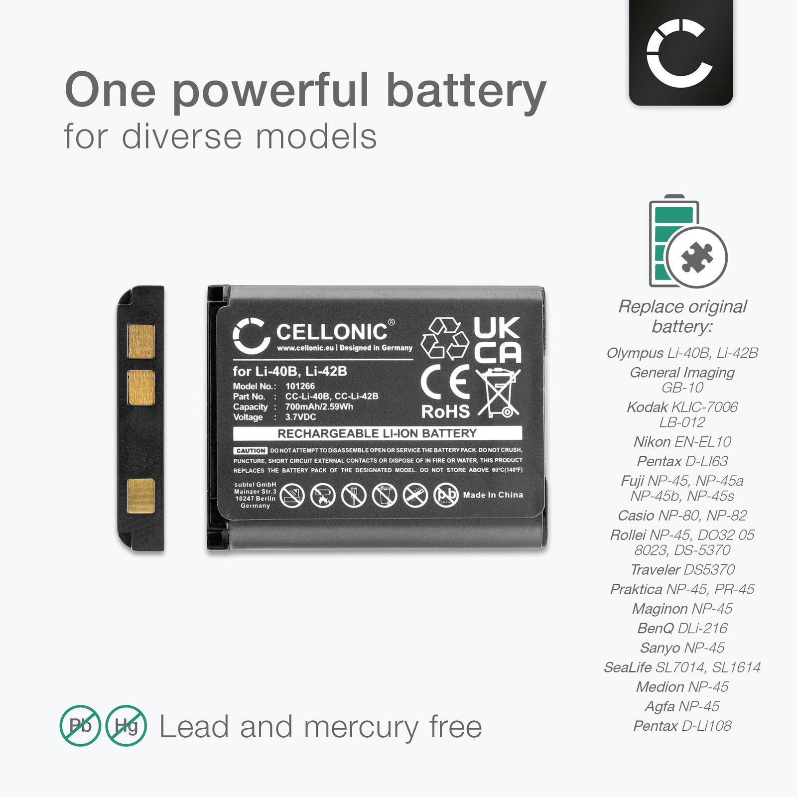 700mAh Fuji Camera Battery NP-45