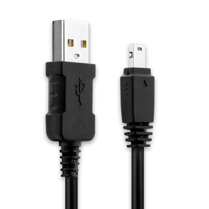 Camera USB Cable for Casio Exilim Z9 Z75 F1 FH20 FC100 TR150 FS10 H15 S12 Z200 Z90 FH100 H10 H30 1m Fast Charging Data Cable for Camera Charger Lead PVC - Black