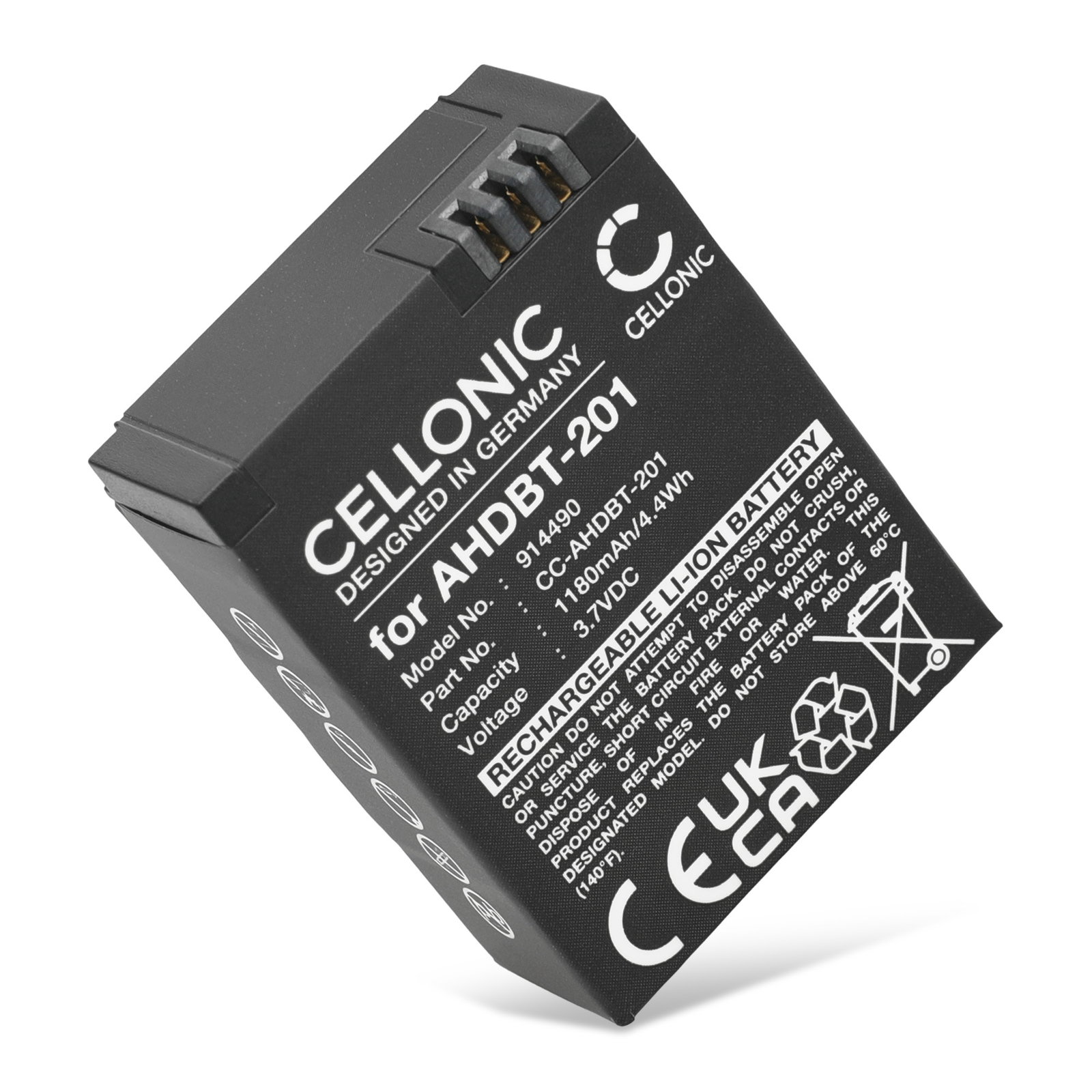 Batterij voor Camera, compatibel met GoPro Hero 3 Silver, 3 White, AHDBT-201, 3 (3.7V, 1180mAh) 2 Stuks Oplader