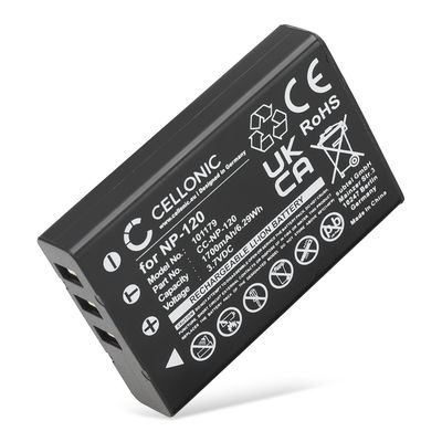 Battery for Ordro HDV-D320, HDV-D325, HDV-D395, HDV-D80S NP-120 (1700mAh, 3.7V) from CELLONIC