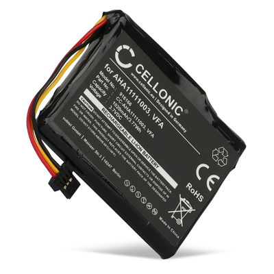 Battery for TomTom Via 1605, Start 60, Start 60 M, Start 60 EU, 4EN62, VF6D, AHA11111003 1020mAh from CELLONIC
