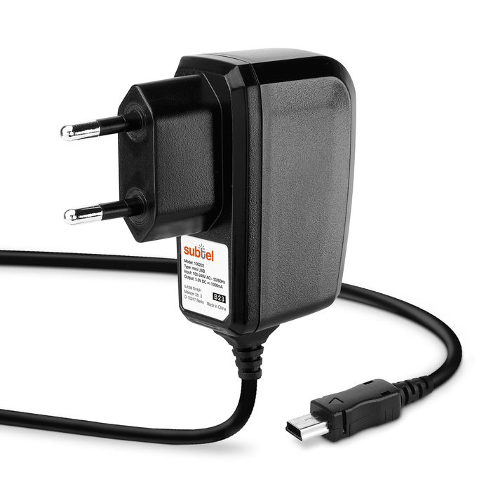 subtel 5V Charger for TrekStor i.Beat (mini USB) Power Supply 1A / 1000mA Power Cord 1.1m Charging Lead