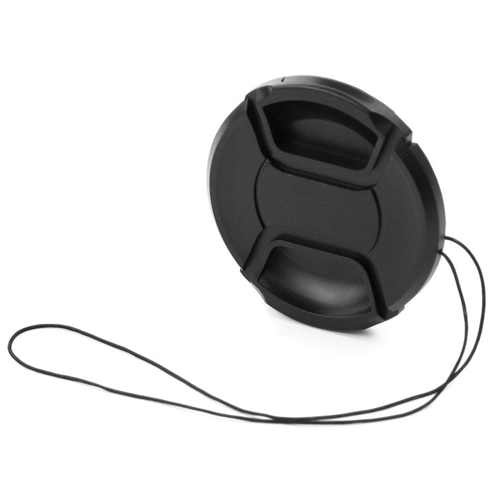 K&F Concept 46mm Lens Cap Cover, 4-in-1 Center Pinch Lens Cover Anti Loss Keeper Leash Microfiber Cleaning Cloth Kits