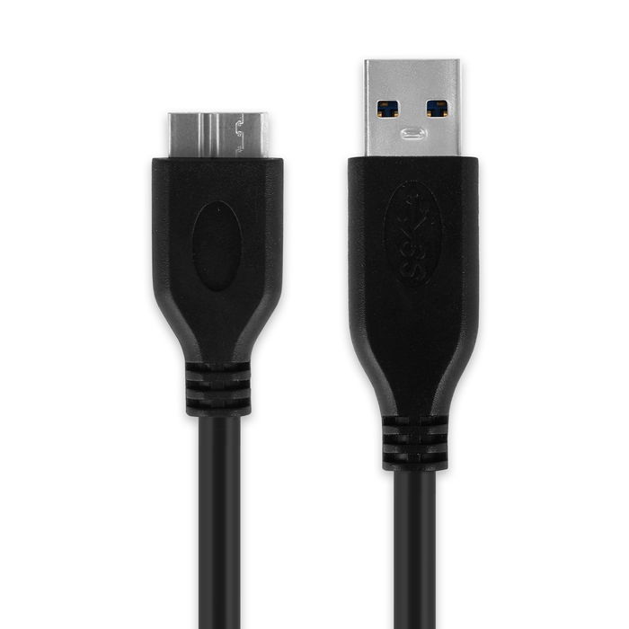 Universal Micro USB 3.0 to USB A Data and Charging Cable for Mobile Phones, Tablets, GPS, Speakers – 1A Fast Data Transfer 1m PVC Charger Lead - Black