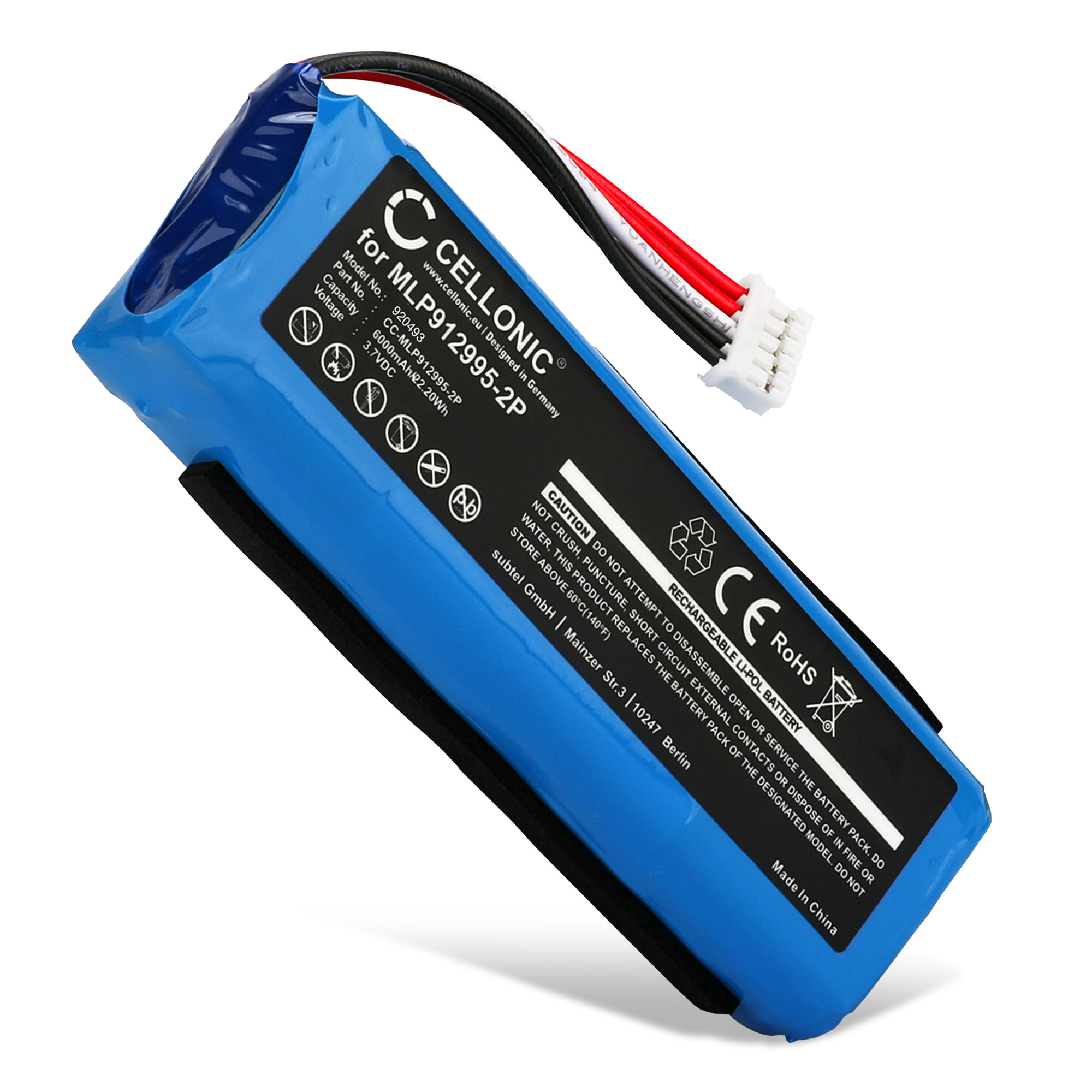Batteria 6000 MAh Per JBL Charge 2 Plus – Ricambio GSP1029102, MLP912995-2P, 3,7V Li-Polimero