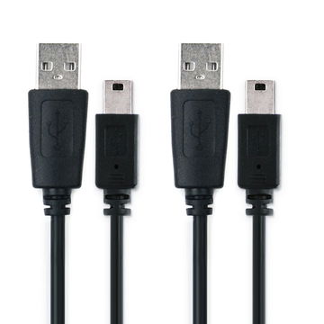 2x USB Data Cable for Philips GoGear Vibe SA4VBE04 SA4VBE08 Raga SA4RGA04 Muse SA2MUS SA3MUS Charger 1m Fast Transfer Charging Cable Mini USB - Black