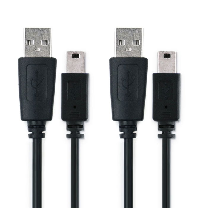 2x Camera USB Cable for Canon EOS 4000D 2000D 200D 1200D 80D 700D 600D 6D Mark II 5D Mark III EOS M10 PowerShot G7X SX530 HS IXUS 185 1m Fast Charging Data Cable for Camera 1A Charger Lead PVC - Black