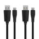 2x Micro USB to USB A Data Cable, 1m