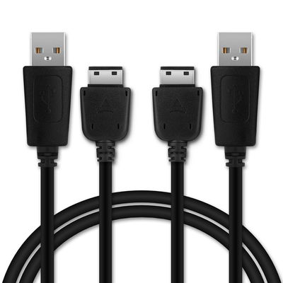 2x 18 Pin Connector Phone Charger Cable for Samsung PCBS10 | GT-S5230 / GT-E1200 / GT E1190 / GT-E1150 / GT-E1050 / SGH-F480 1m Fast Charging Smartphone Data Cable Black