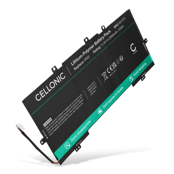 Battery for HP Envy 13-d000, 13-d002, 13-d003, 13t-d000 i5, Pavilion 13-d023, 13-d024, VR03XL 11.4V 2900mAh from CELLONIC