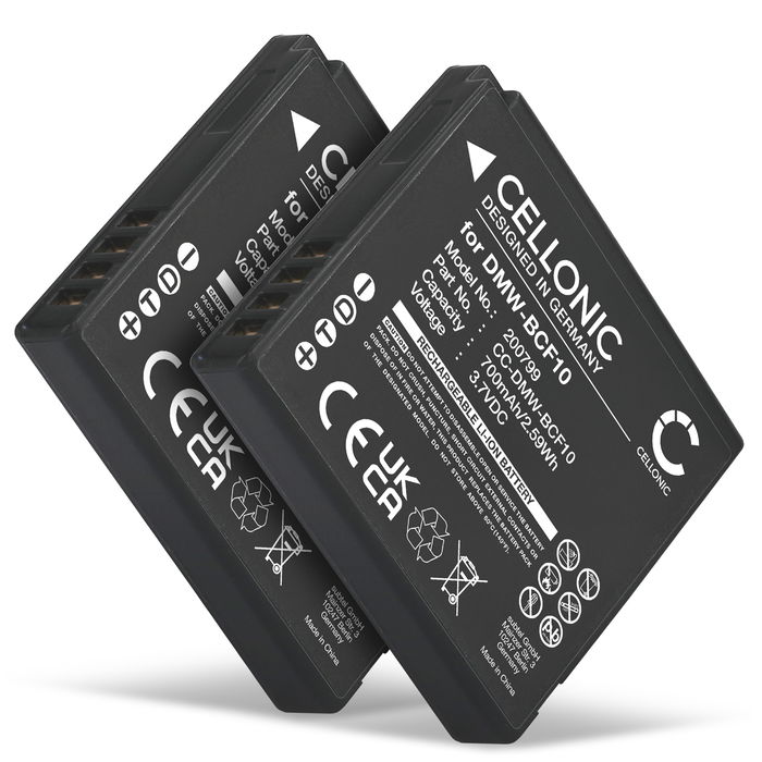 2x Battery for Panasonic Lumix DMC-FS62 DMC-FS10 FS6 FS7 FS15 FS30 FS42 FS62 700mAh from CELLONIC