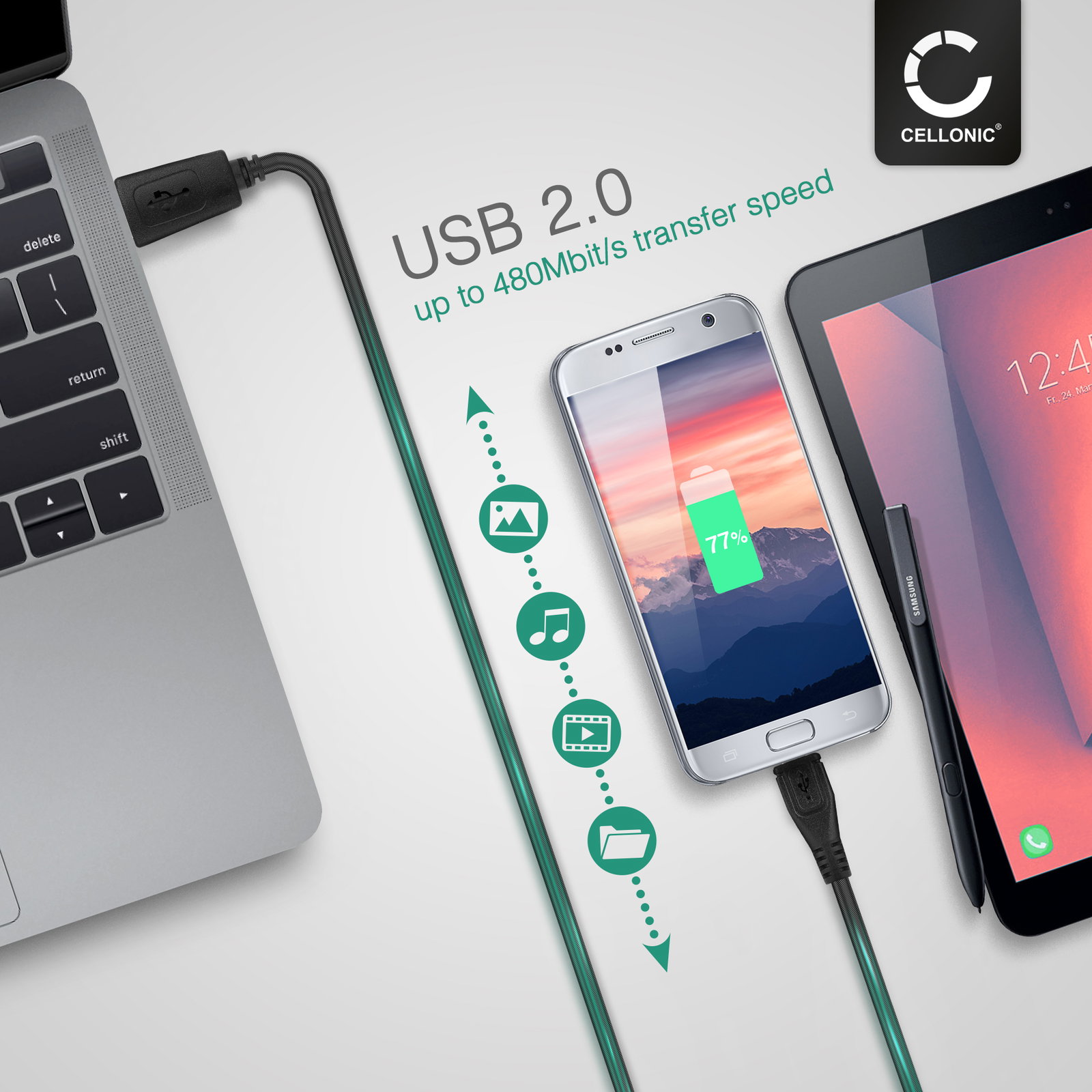 Cavo usb per tablet Teclast M40, M40 Pro ricarica