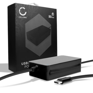 Charger for USB C Notebooks, Tablets, Smartphones Laptop / Notebook - PD Power Delivery | 5V-20V 90W CC-PD90 AC Adapter Mains Power Supply 2.9m Charging Cable