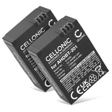 2x AHDBT-301 Battery for GoPro Hero 3 Hero 3 Black Hero 3 White Hero 3 Silver Hero 3+ Hero 3 Plus AHDBT-302 / AHDBT-201 Action Camera Battery Replacement - 1180mAh