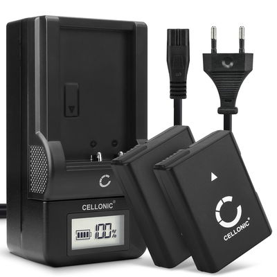 2x EN-EL14 Camera Battery + Charger Set for Nikon D5600 D5500 D5300 D5200 D5100 D3400 D3300 D3100 CoolPix P7800 P7700 P7100 1050mAh Replacement Battery MH-24 LCD Smart Charger