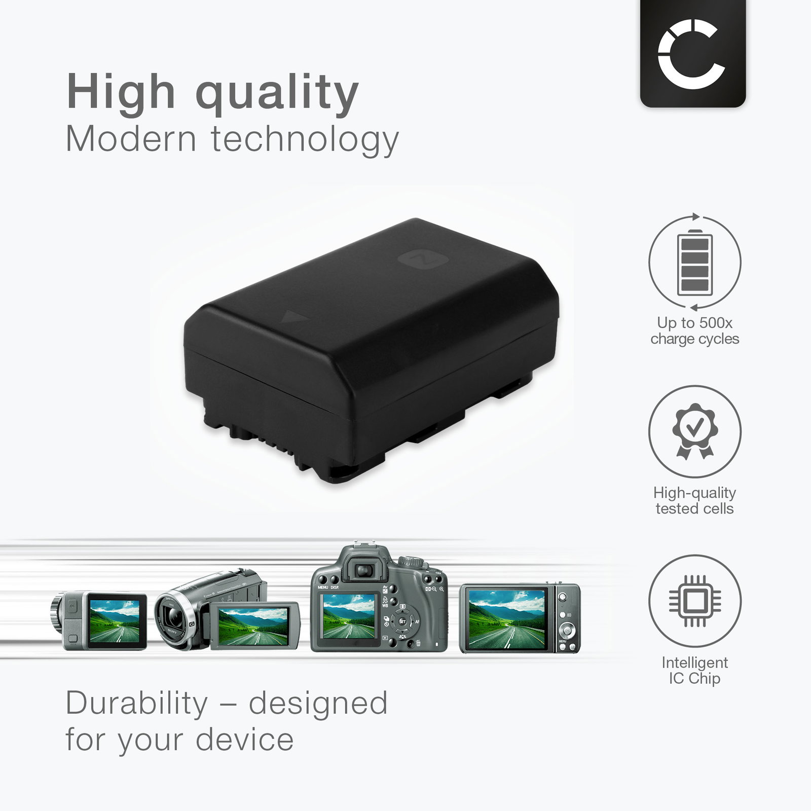 NP-FZ100 Battery for Sony A7 IV A7C A6600 A7S III Alpha 1 A9