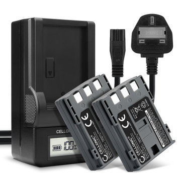 2x NB-2L NB-2LH BP-2L5 Camera Battery + Charger Set for Canon EOS 400D 350D Digital Regel XTi PowerShot G7 G9 S50 HG10 Legria HF R16 R106 MD235 700mAh Replacement Battery CB-2L CBC-NB2 LCD Smart Charger