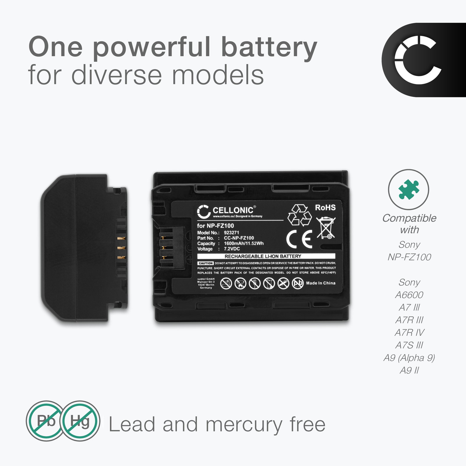 Battery for Sony A7 IV, Alpha 7 IV, A6700, A6600