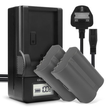 2x CELLONIC Camera Battery for Nikon D80 D90 D900 D100 D200 D300 D300S D50 D70 D700 D70s Replacement EN-EL3 EN-EL3e Battery 2000mAh Backup + Charger MH-18a