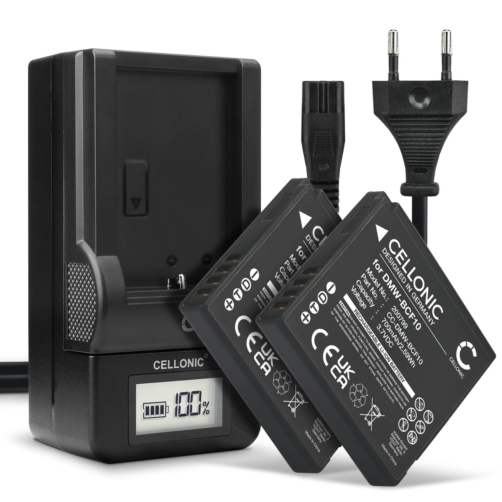 2x Battery+ Charger Panasonic Lumix DMC-F3 DMC-FT4