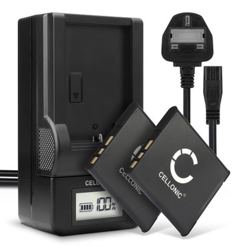 2x CELLONIC Camera Battery for Sony Cyber-shot DSC-WX80 DSC-QX10 DSC-QX100 DSC-TX30 DSC-W830 Replacement NP-BN1 Battery 580mAh Backup + Charger BC-CSN BC-TRN