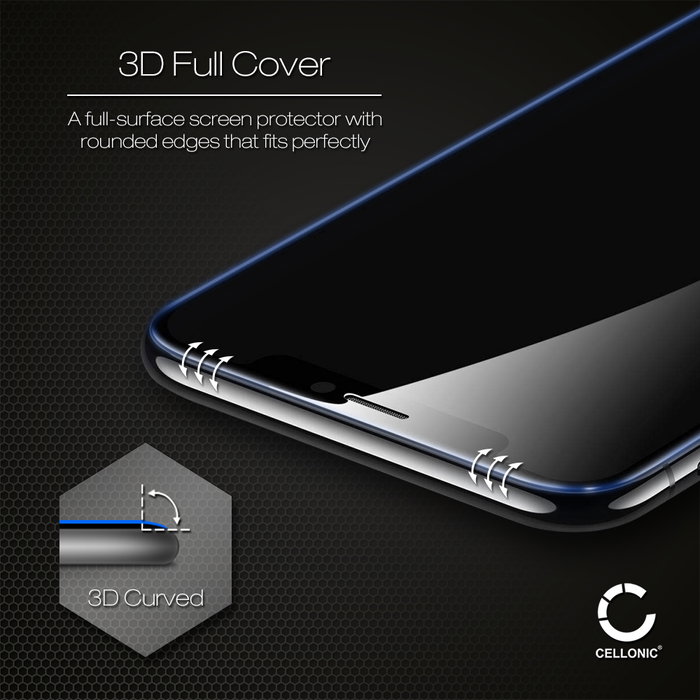 Pellicola In Vetro Temperato 9H CELLONIC Per Sony Xperia XZ1 - Full Cover 3D, Anti Graffio - 2