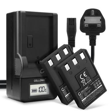 2x Battery for Canon Digital IXUS, IXUS 400, IXUS 500, IXUS 300 NB-1LH NB-1L (850mAh, 3.7V) + Charger from CELLONIC