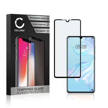 Screen Protector for Huawei P30 Phone Screen Cover - 3D Case-friendly 0,33mm Full Glue 9H Tempered Glass Smartphone Display Screen Guard Black