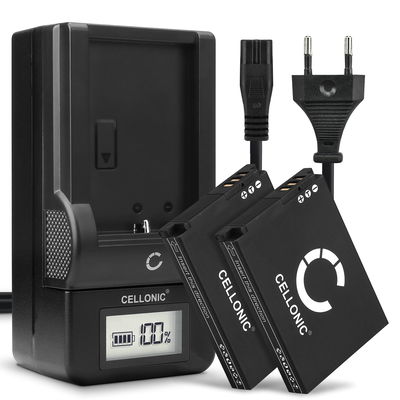2x CELLONIC Camera Battery for Samsung WB1100f WB200f WB250f WB350f WB500 WB550 WB700 WB750 WB800f WB850f WB2100 EX2f L100 Replacement SLB-10A Battery 1050mAh Backup + Charger