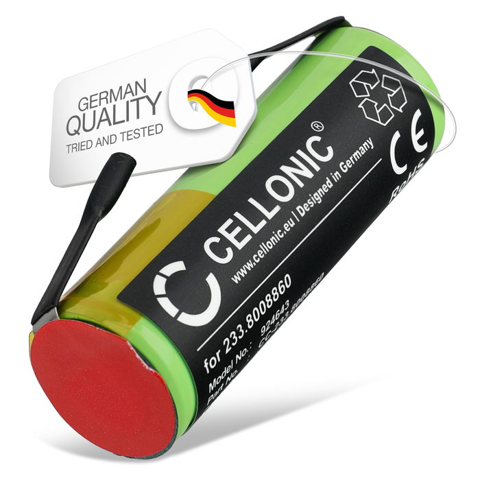 Battery for Braun 1509, 3020, 5414, 5424, 5515, 6520, 6550, 8595, 8995 (Ø17mm) 2500mAh from CELLONIC