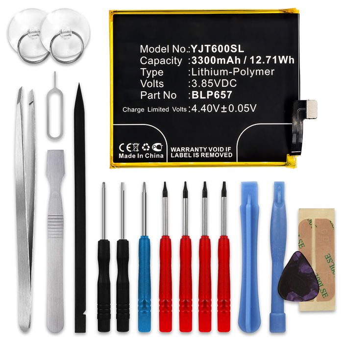 subtel Phone Battery Replacement for OnePlus 6 + 17-Tool Phone Repair Kit - BLP657 3300mAh