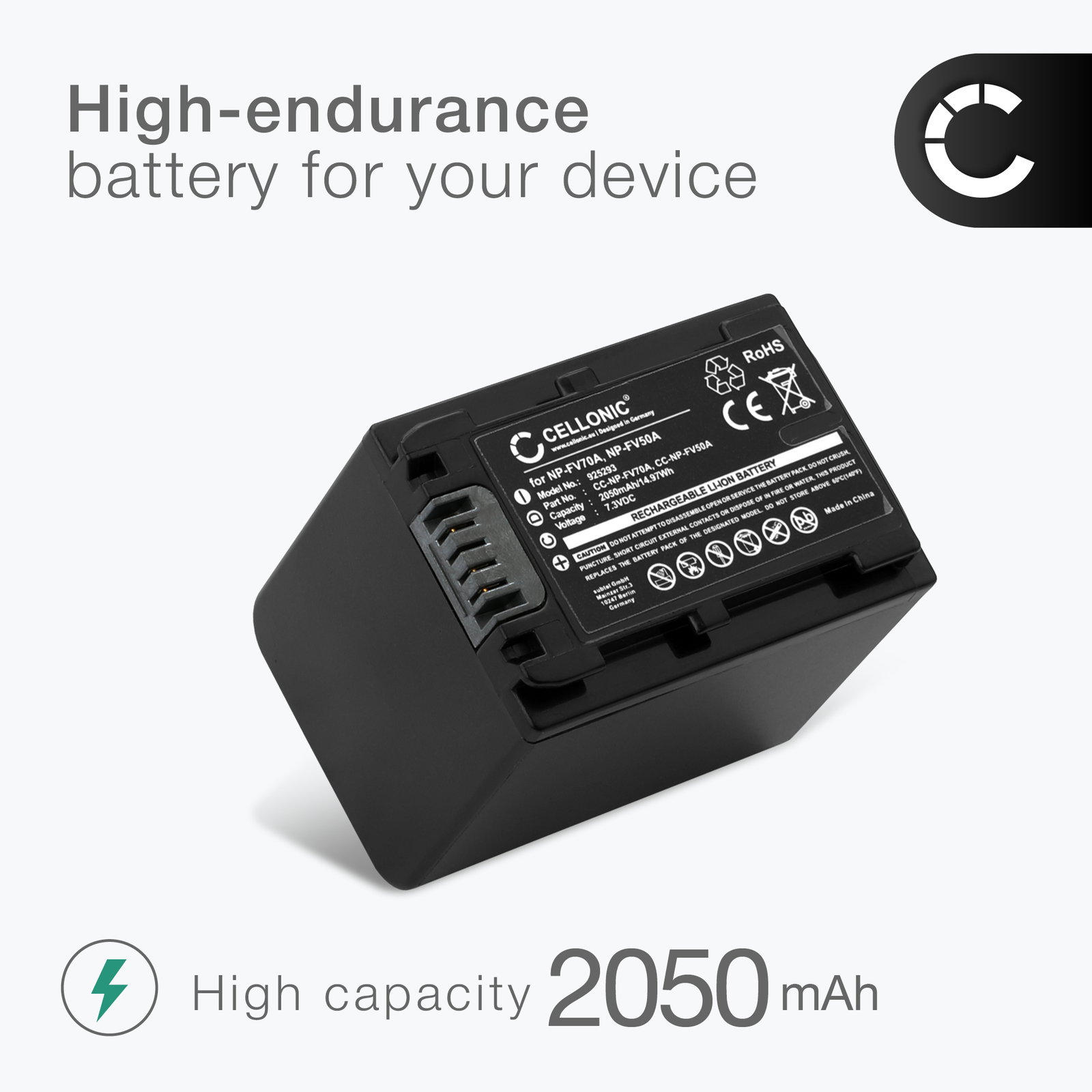 Sony HDR-CX180 Battery 2050mAh from subtel