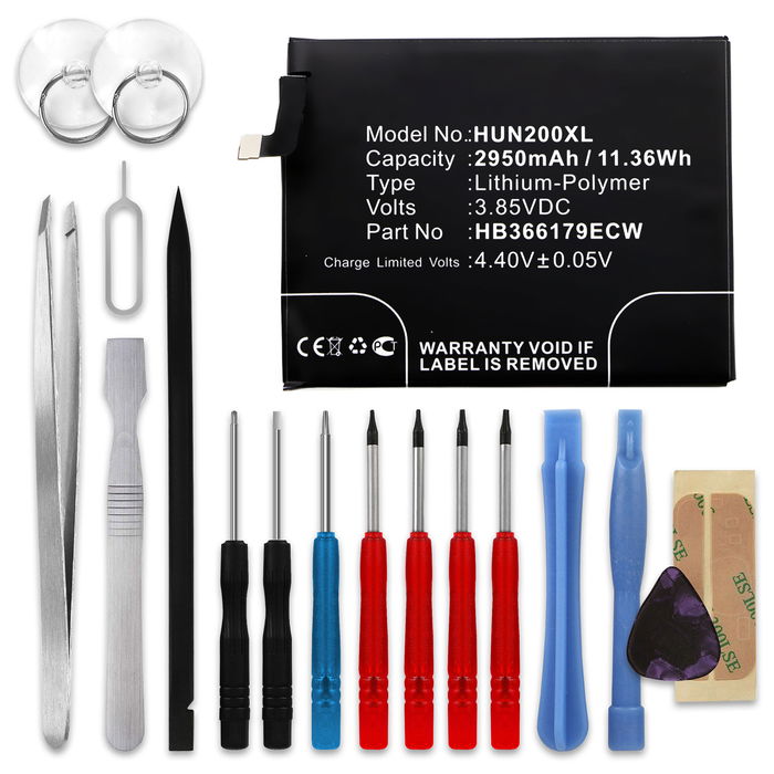 CELLONIC Phone Battery Replacement for Huawei Nova 2 / Nova 2 Dual SIM + 17-Tool Phone Repair Kit - HB366179ECW 2950mAh