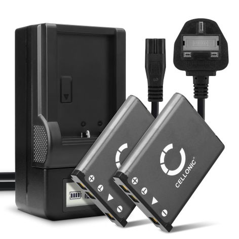 2x Battery for Nikon Coolpix S3000, S210, S220, S200, S4000, S570 (700mAh, 3.7V) + Charger from CELLONIC