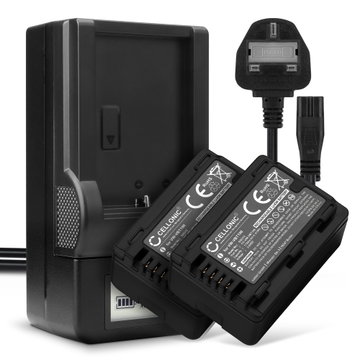 2x CELLONIC® Camera Battery for Panasonic HC-V180, HC-V777, HC-V380, HC-VX870, HC-W580, HC-V800, HC-WXF1, HC-VX1 Replacement VW-VBT190 Battery 1780mAh Backup + Charger VW-BC10