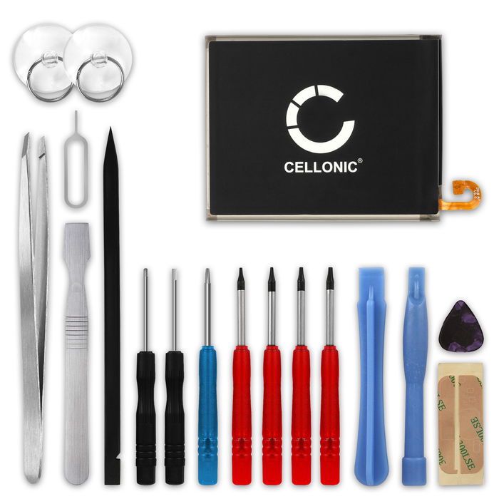 CELLONIC Phone Battery Replacement for Samsung Galaxy A10 (SM-A105) / Galaxy A7 (2018) (SM-A750) / Galaxy M10 (SM-M105) + 17-Tool Phone Repair Kit - EB-BA750ABU, GH82-18027A 3200mAh
