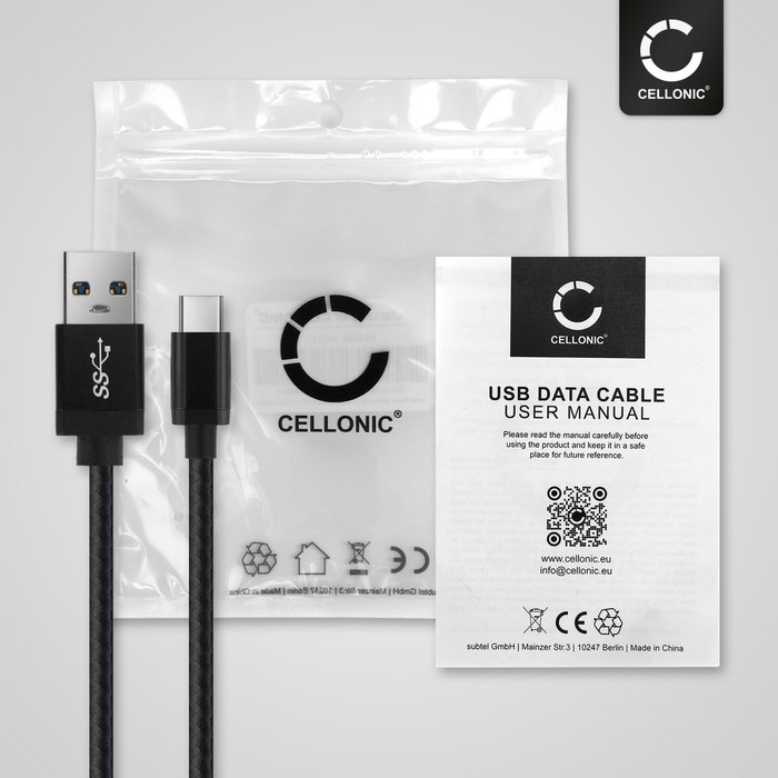 Cavo USB C Type-C 1m Per Lenovo Tab4 / Yoga Tab 3 Plus - Ricarica Rapida 3A E Trasferimento Dati - 4