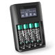 1x Charger + 4x Batteries AAA 1000mAh
