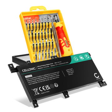 Battery for ASUS VivoBook X556UQ, X556UJ, X556UB, X556UA, C21N1509 7.6V 4650mAh + Tool-kit from CELLONIC