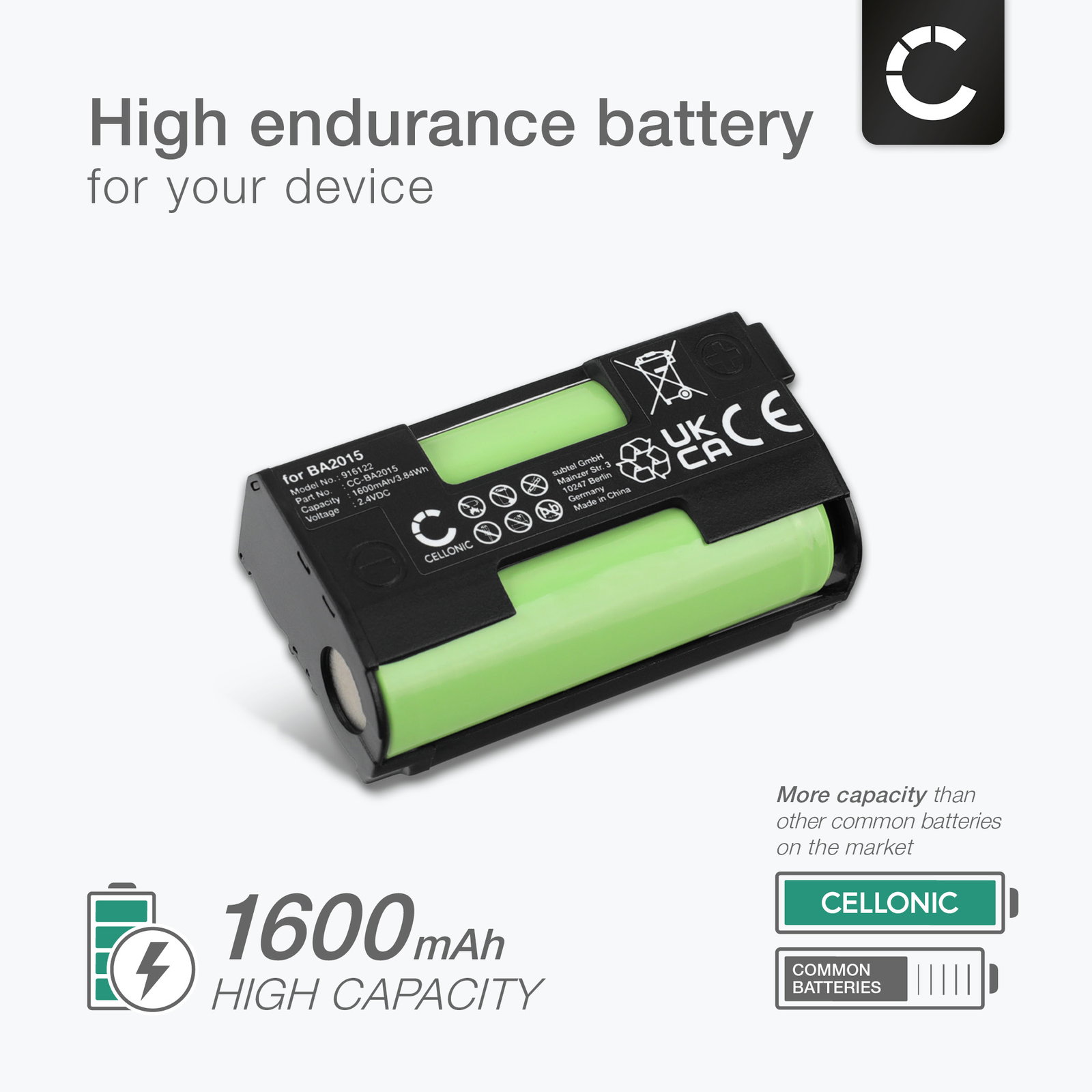 2x Sennheiser evolution wireless ew100 G2 Battery 1600mAh from subtel