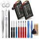 2x Battery (1100mAh, 3.7V) + Tool-kit