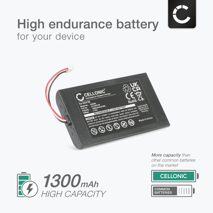 Akku für Logitech Harmony 950 / Elite Universalfernbedienung | 3,7V 1300mAh