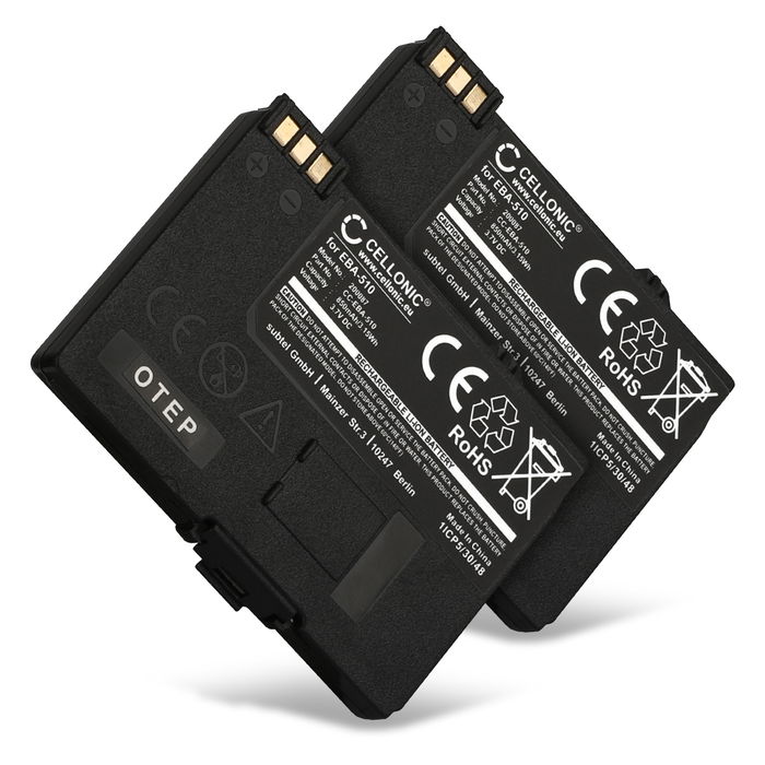 2x Battery for Siemens Gigaset SL55, SL2, SL560, SL550, MC60, C55, M55, S55, A55 EBA-510 (850mAh, 3.7V) from CELLONIC