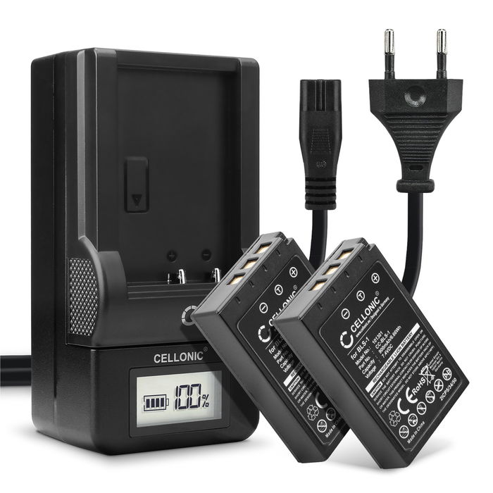 2x CELLONIC Camera Battery for Olympus E-420 E-450 E-410 E-400 E-420 E-620 E-600 Pen E-P3 E-PL1 E-P1 E-P2 Replacement BLS-1 Battery 900mAh Backup + Charger BLS-1
